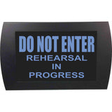 American Recorder OAS-2004M-BL "DO NOT ENTER - REHEARSAL IN PROGRESS" LED Lighted Sign, Blue