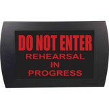 American Recorder OAS-2004M-RD "DO NOT ENTER - REHEARSAL IN PROGRESS" LED Lighted Sign, Red