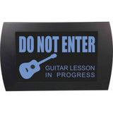 American Recorder "GUITAR LESSON" LED Lighted Sign, Blue