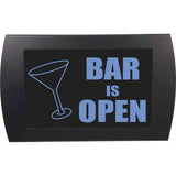 American Recorder "BAR IS OPEN" LED Lighted Sign, Blue