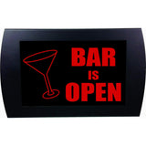 American Recorder OAS-2014M-RD "BAR IS OPEN" LED Lighted Sign, Red