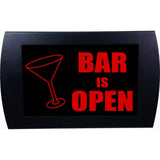 American Recorder "BAR IS OPEN" LED Lighted Sign, Red