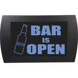 American Recorder OAS-2015M-BL "BAR IS OPEN" LED Lighted Sign, Blue