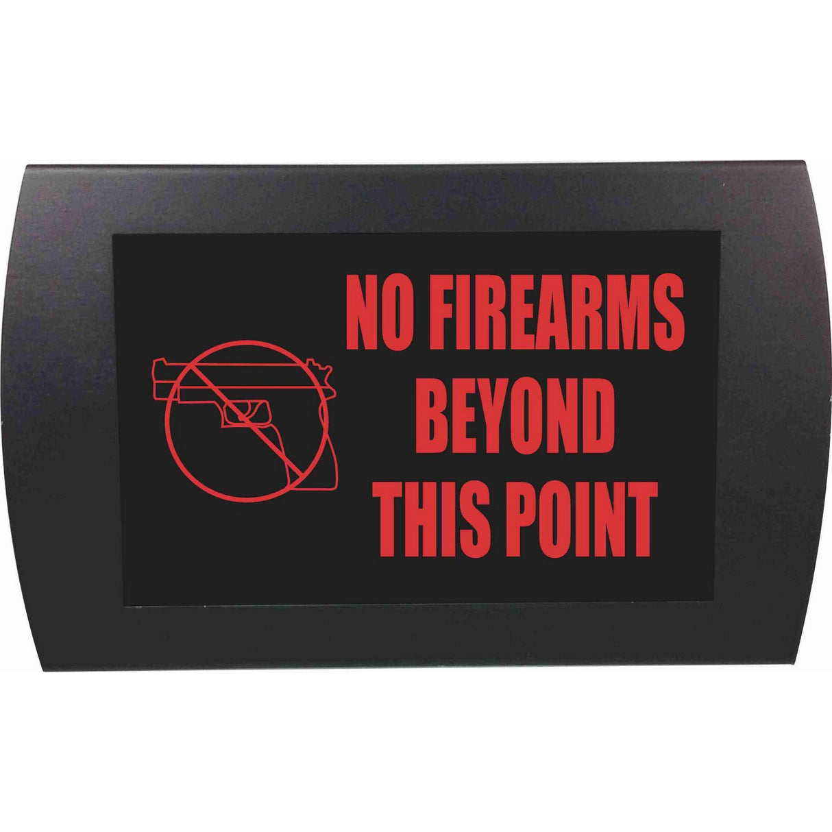 American Recorder "NO FIREARMS BEYOND THIS POINT" LED Lighted Sign, Red