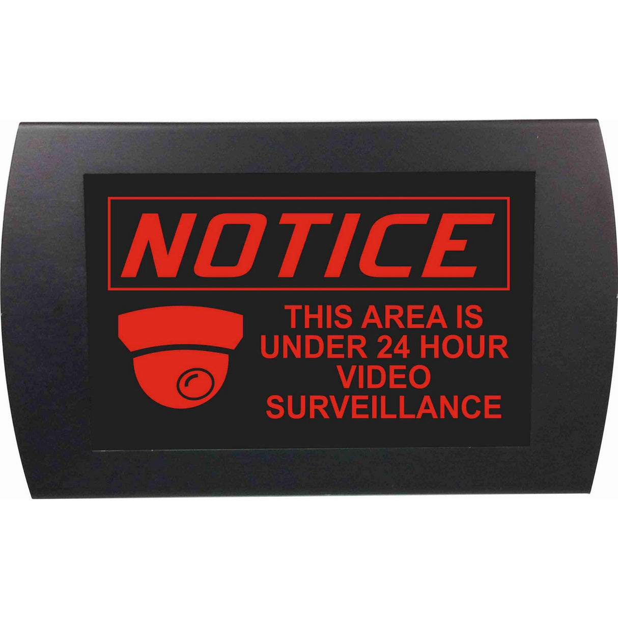 American Recorder "NOTICE - THIS AREA UNDER 24 HOUR VIDEO SURVEILLANCE" LED Lighted Sign, Red