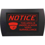 American Recorder OAS-2028M-RD "NOTICE - THIS AREA UNDER 24 HOUR VIDEO SURVEILLANCE" LED Lighted Sign, Red
