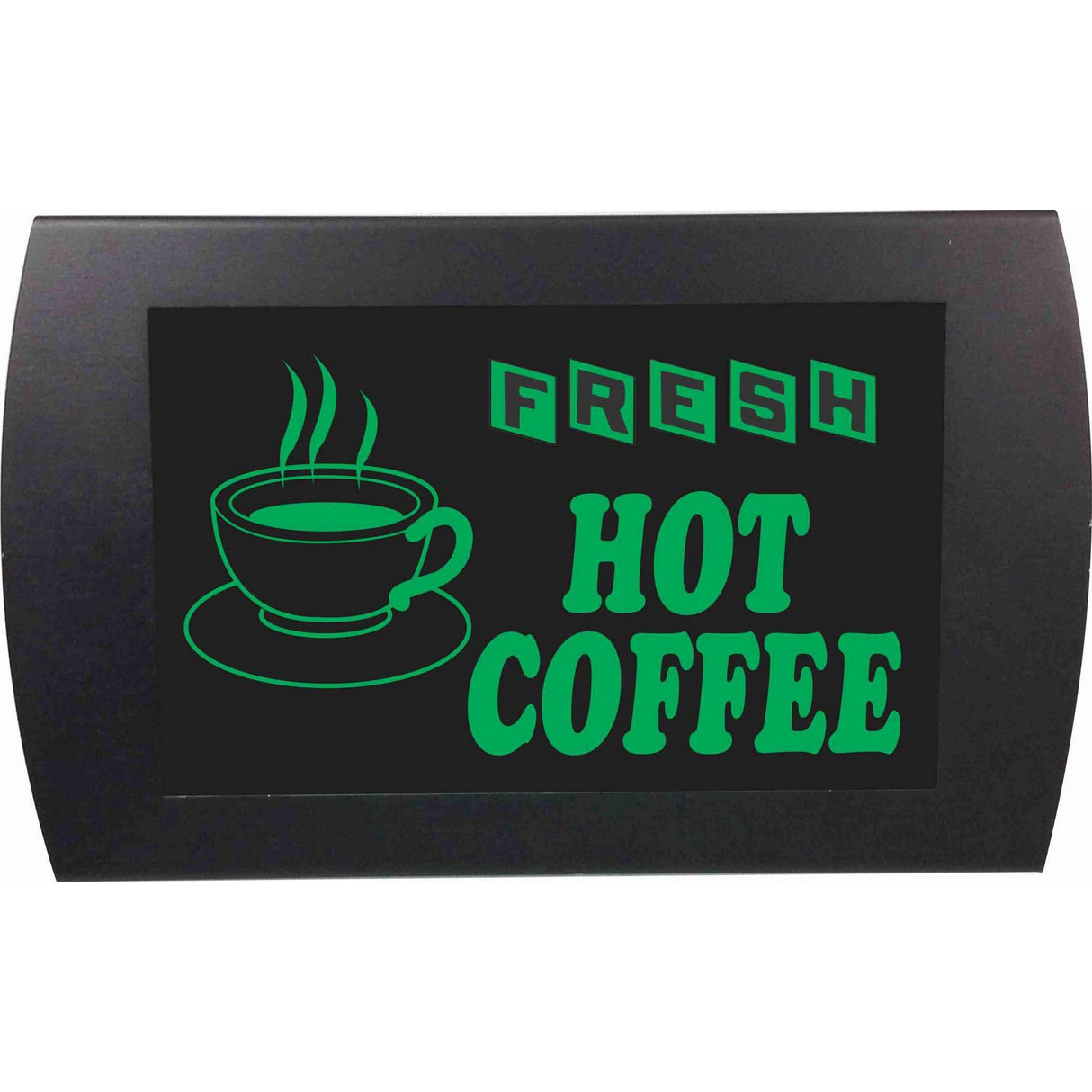 American Recorder "FRESH HOT COFFEE" LED Lighted Sign, Green