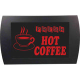 American Recorder "FRESH HOT COFFEE" LED Lighted Sign, Red