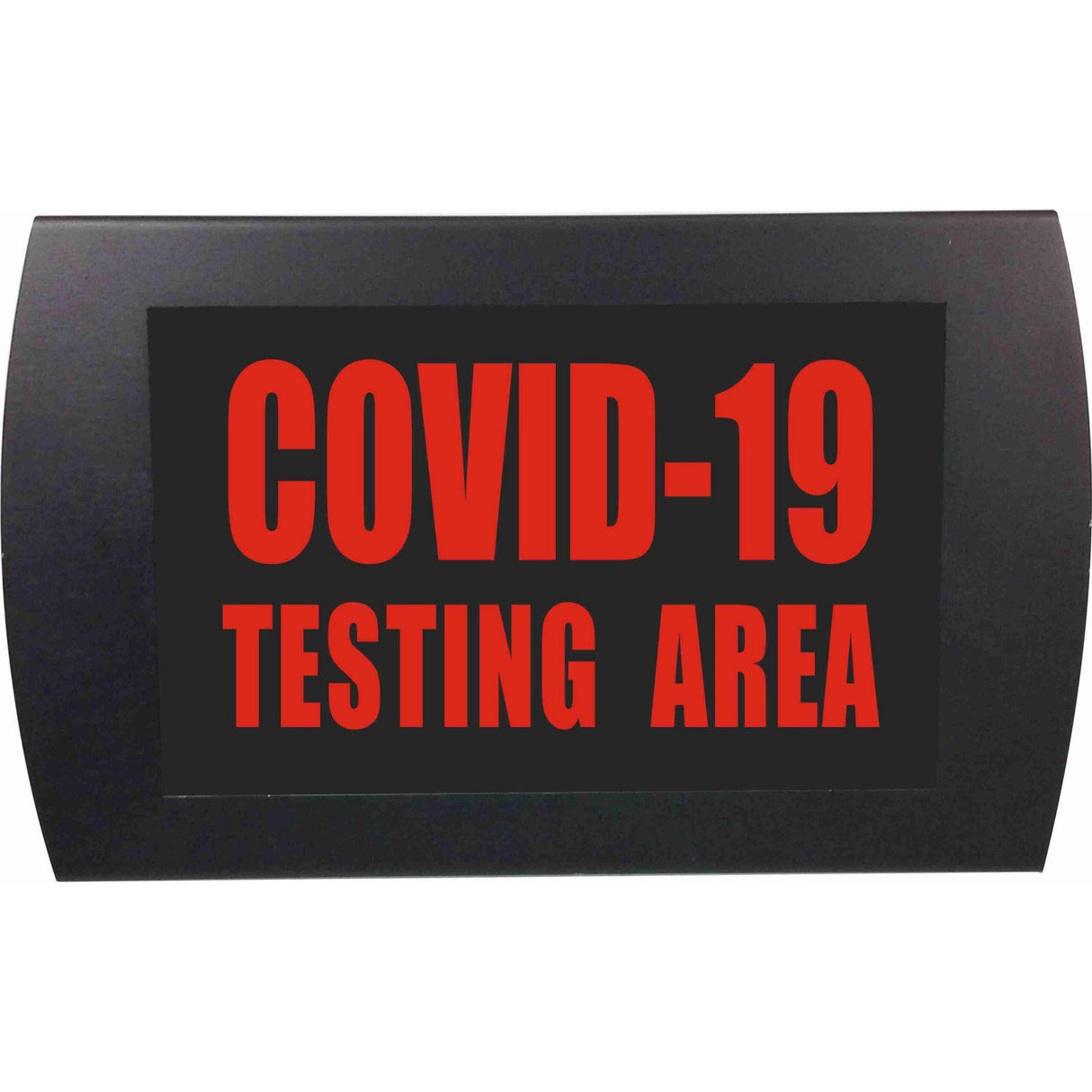 American Recorder Technologies OAS-2049M-RD "COVID-19 TESTING AREA" Wall Mount LED Lighted Sign, Red