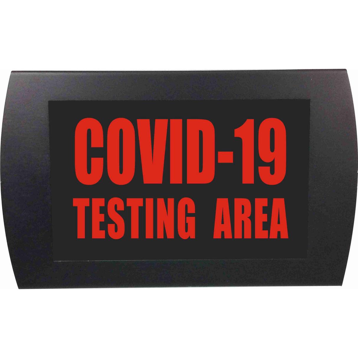 American Recorder "COVID-19 TESTING AREA" Wall Mount LED Lighted Sign, Red