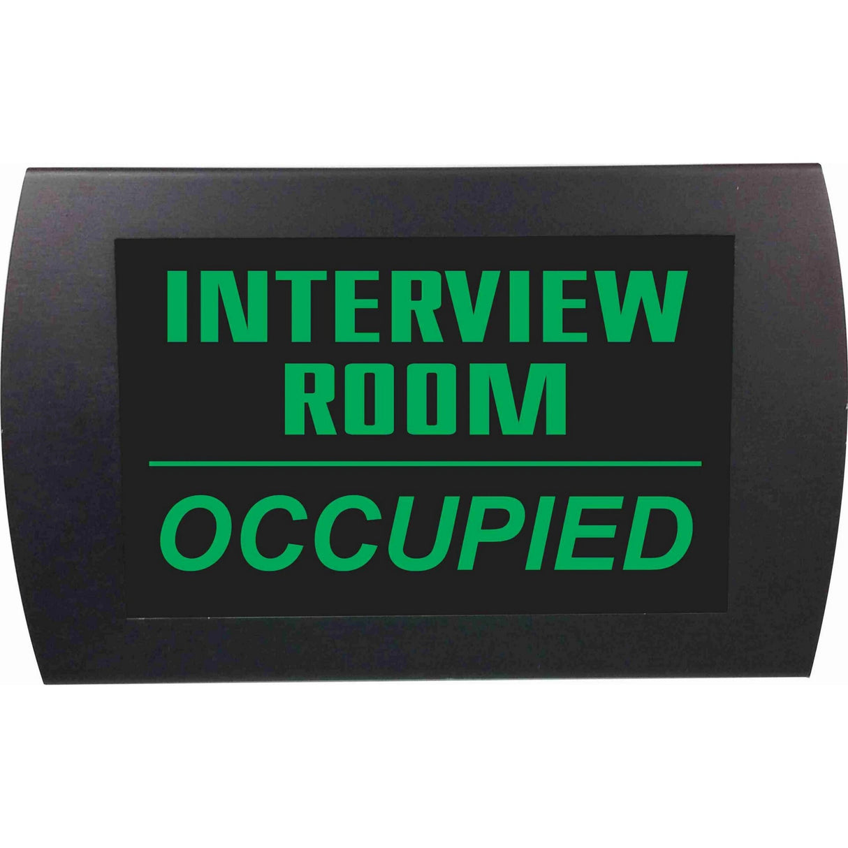 American Recorder Technologies OAS-2055M "INTERVIEW ROOM OCCUPIED" LED Lighted Sign, Green