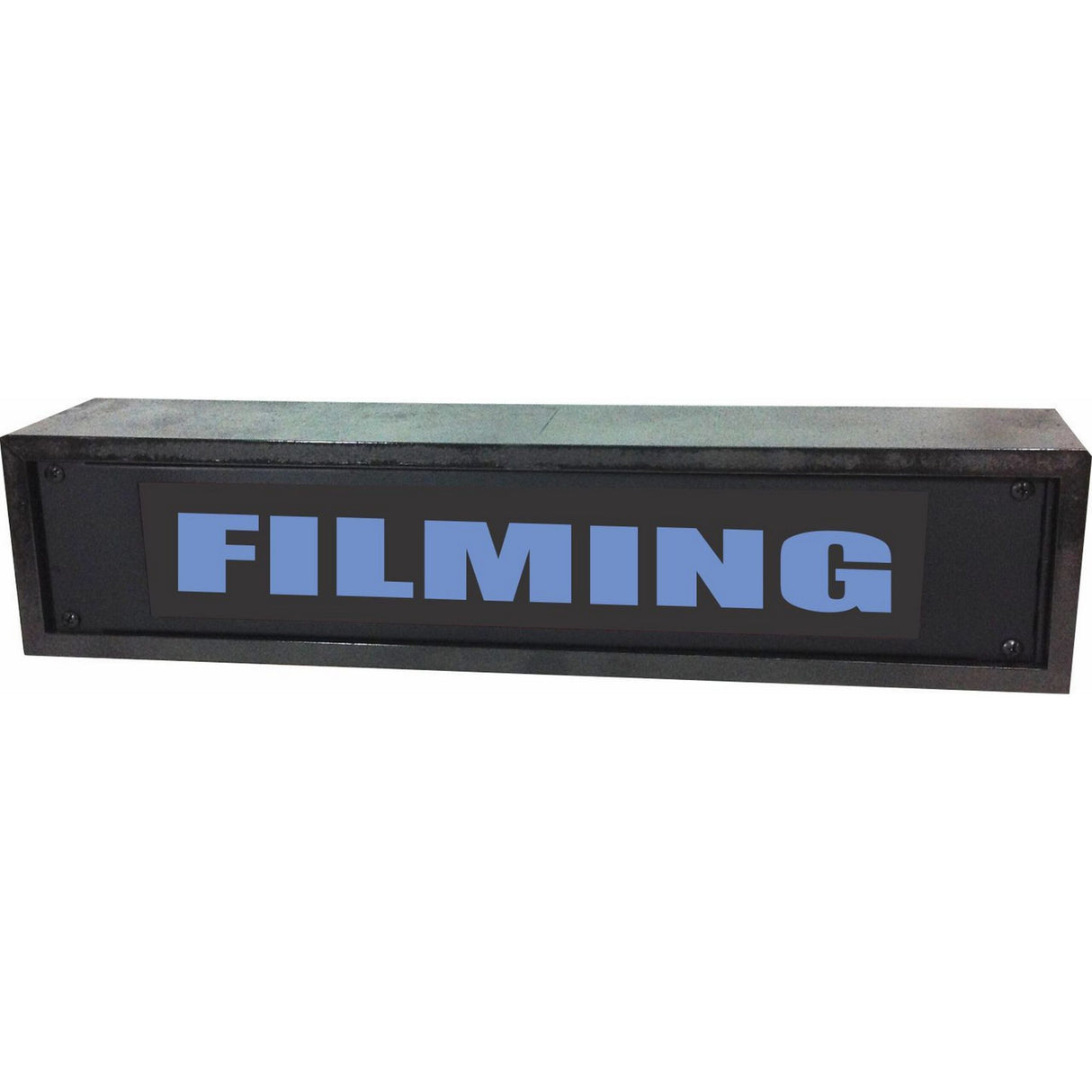 American Recorder "FILMING" 2U Rackmount LED Lighted Sign with Enclosure, Blue