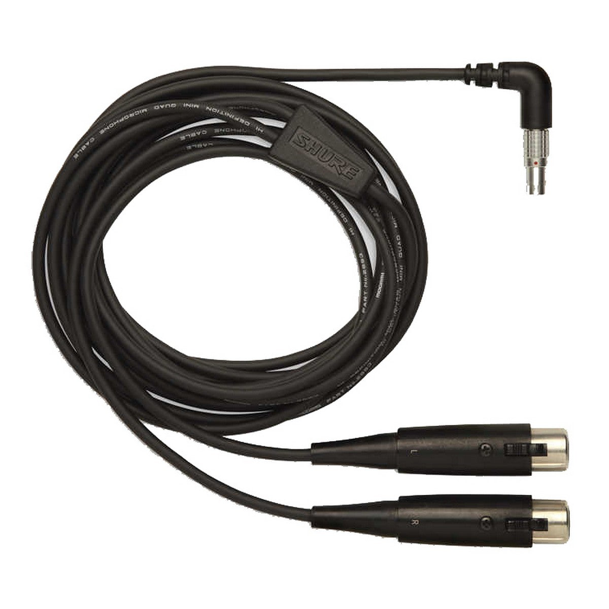 Shure PA720 10ft 5Pin LEMO to L&R Female XLR Input Cable for P6HW Hardwired Bodypack