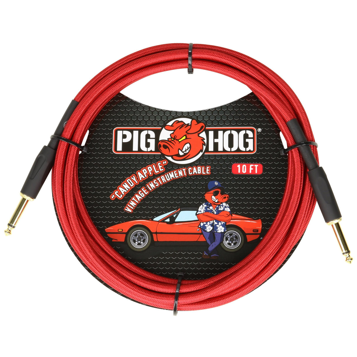 Pig Hog PCH10CA "Candy Apple Red" Instrument Cable, 10ft.