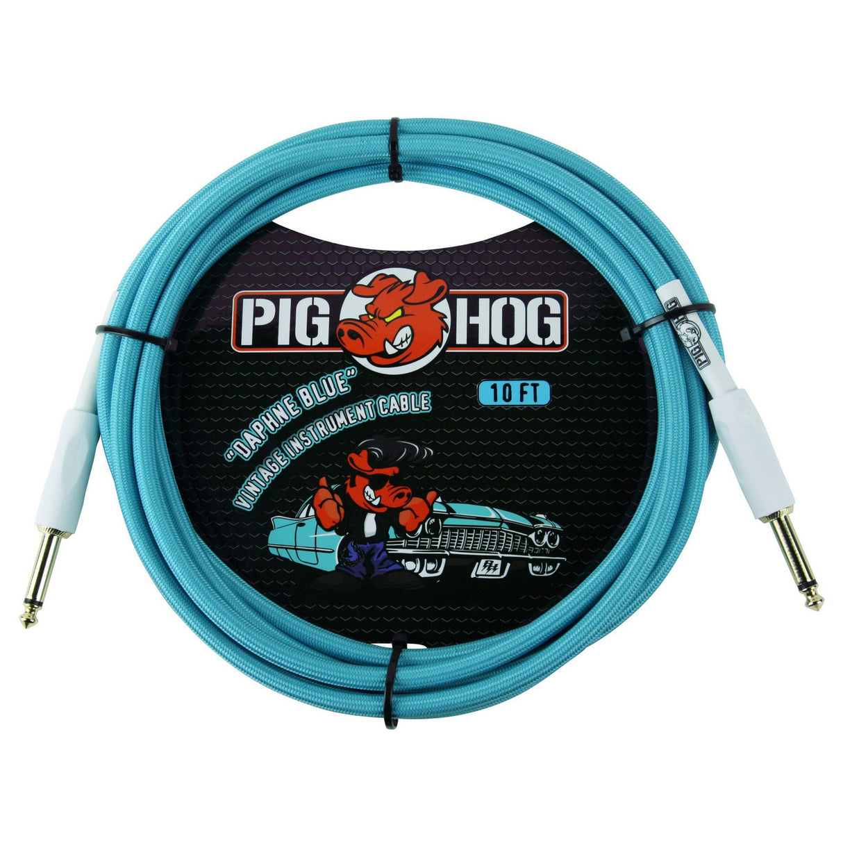 Pig Hog PCH10DB "Daphne Blue" Instrument Cable, 10ft