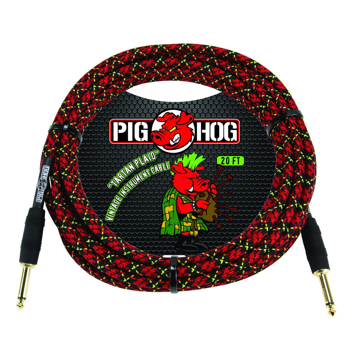 Pig Hog PCH10PL "Tartan Plaid" Instrument Cable, 10ft