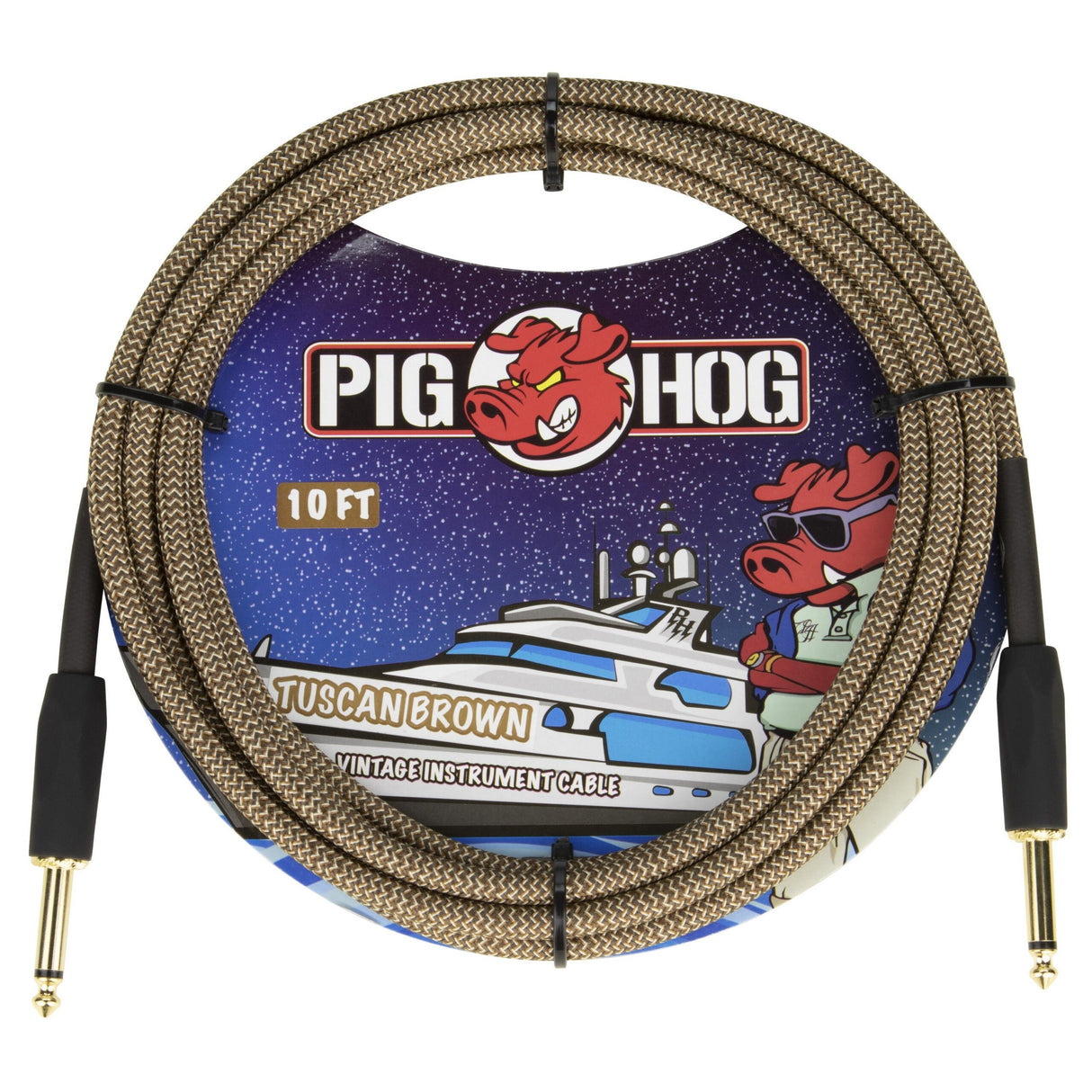 Pig Hog PCH10TBR Tauscan Brown Instrument Cable, 10-Foot