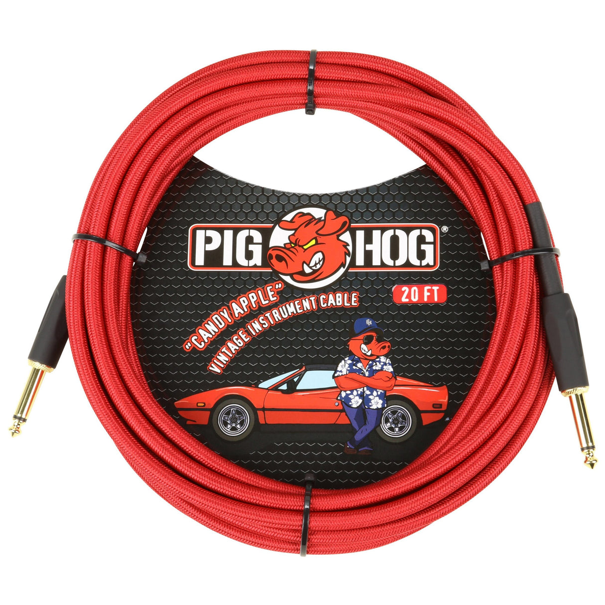 Pig Hog PCH20CA "Candy Apple Red" Instrument Cable, 20ft.