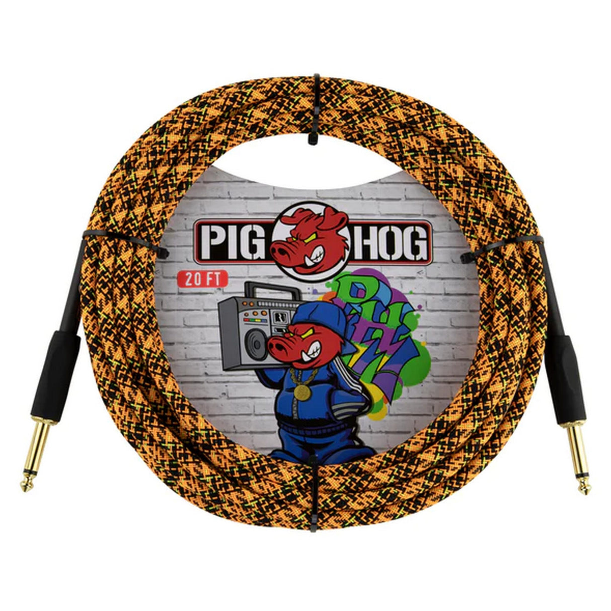 Pig Hog PCH20GOR Orange Graffiti Instrument Cable, 20-Feet Straight