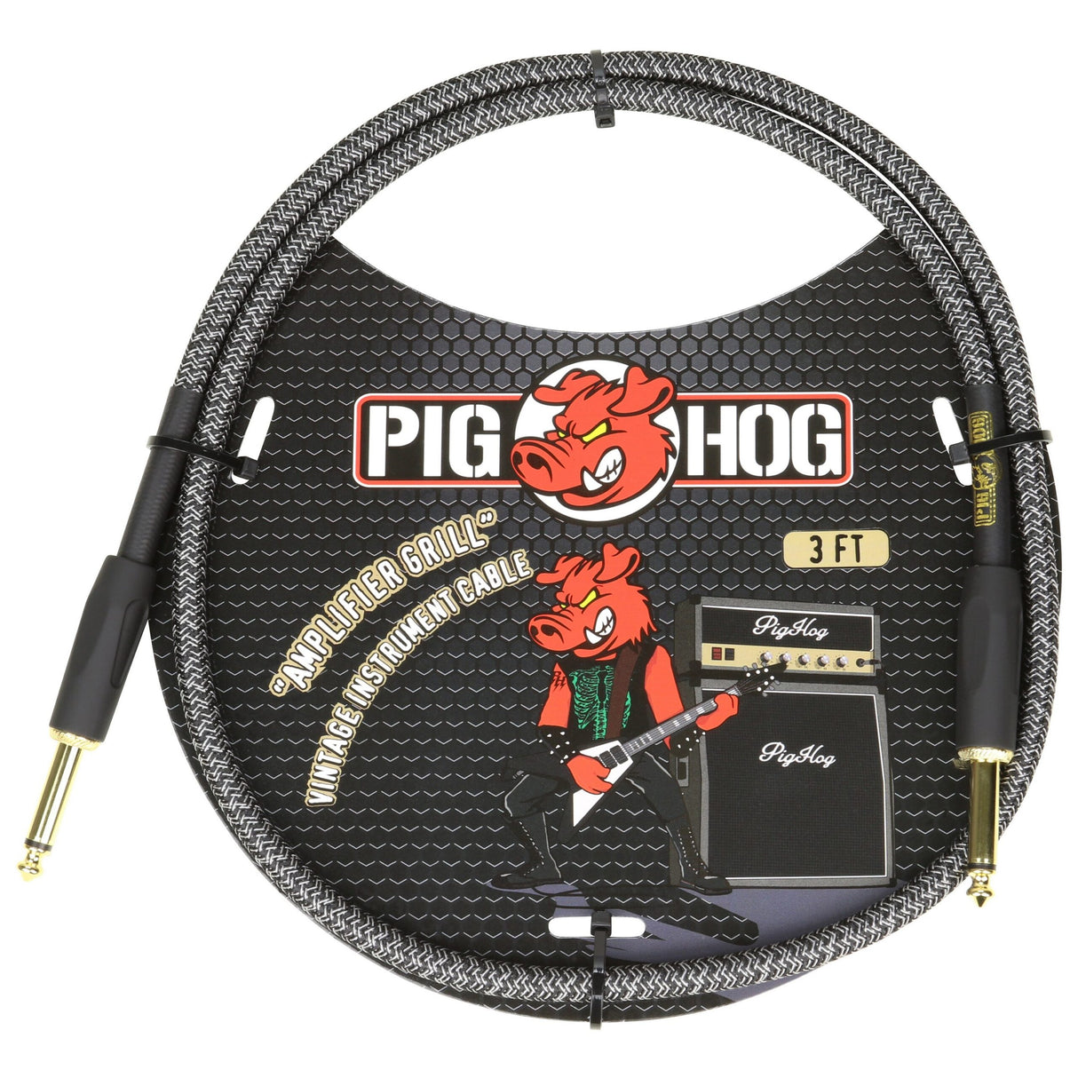 Pig Hog PCH3AG "Amplifier Grill" 3ft Right Angled Patch Cables