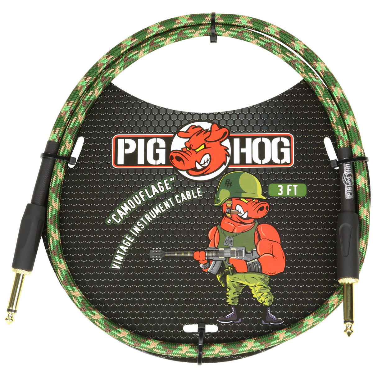 Pig Hog PCH3CF "Camouflage" 3ft Right Angled Patch Cables