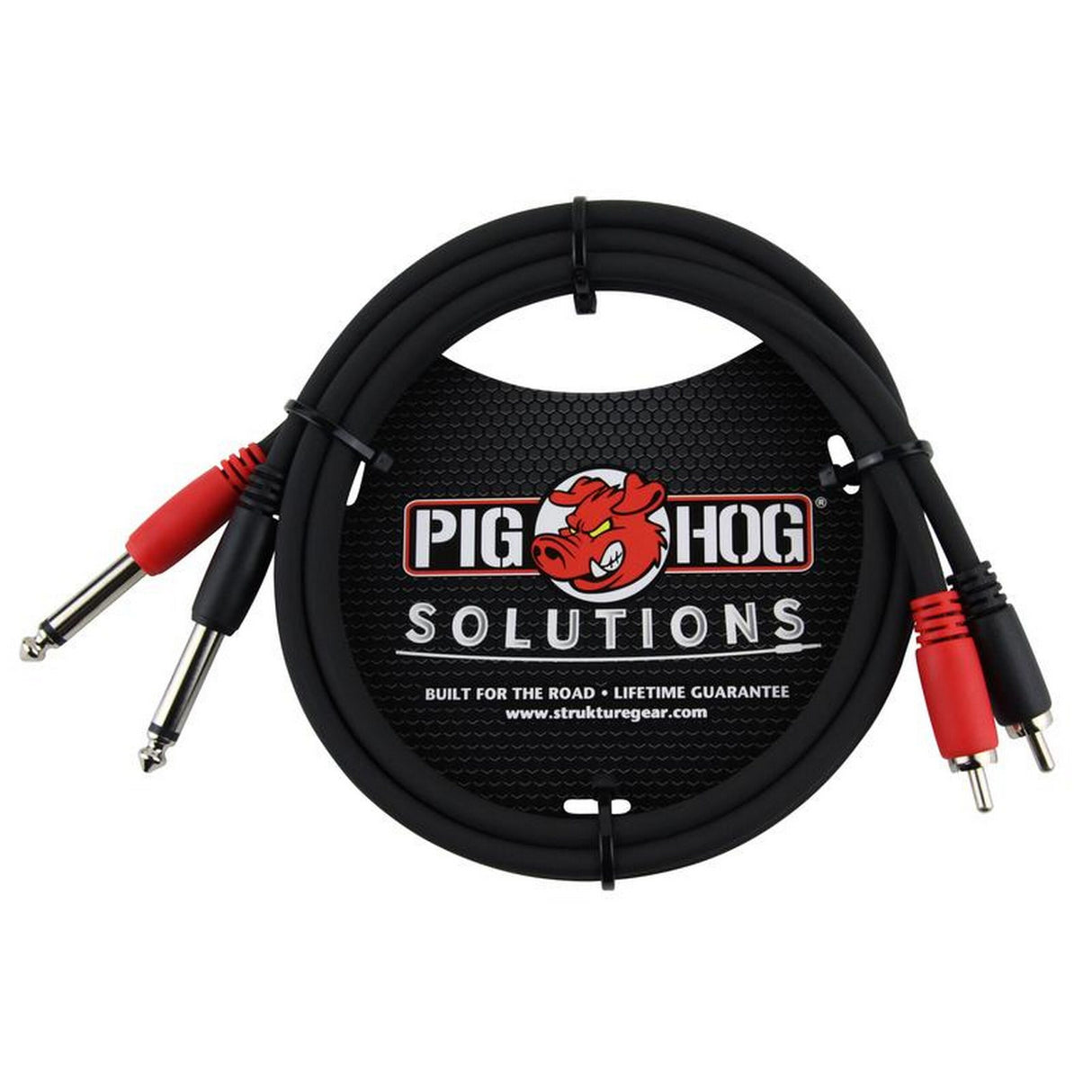Pig Hog PD-R1403 3-Foot RCA-1/4-Inch Dual Cable