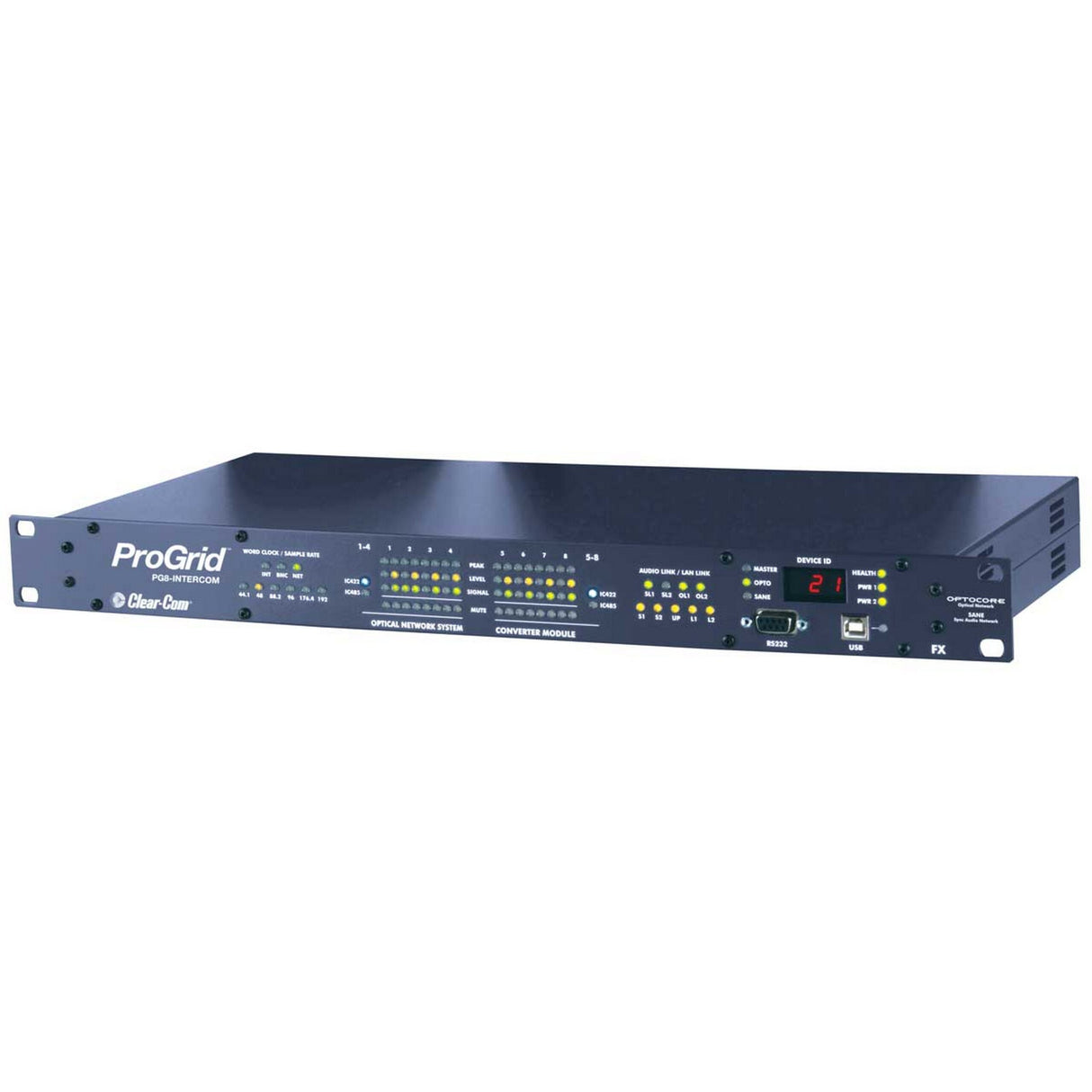 Clear-Com PG8-INTERCOM-CC-FX 8-Port CC Digital Intercom Audio and Data Control I/O Interface without Fiber Transceivers