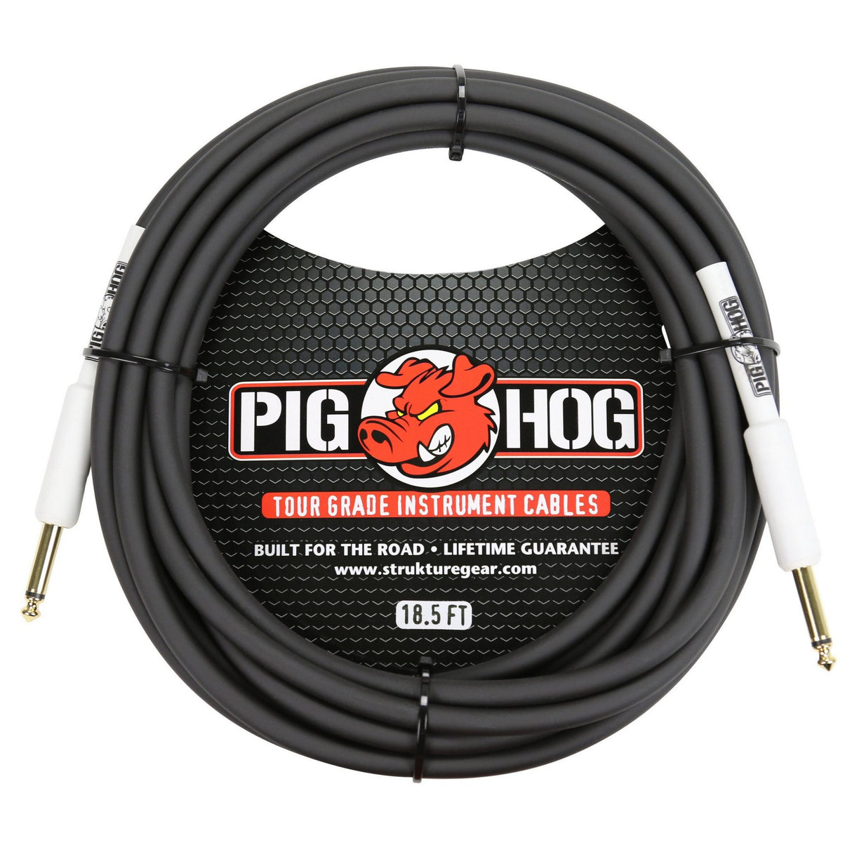 Pig Hog PH186 18.5ft 1/4-Inch to 1/4-Inch 8mm Instrument Cable