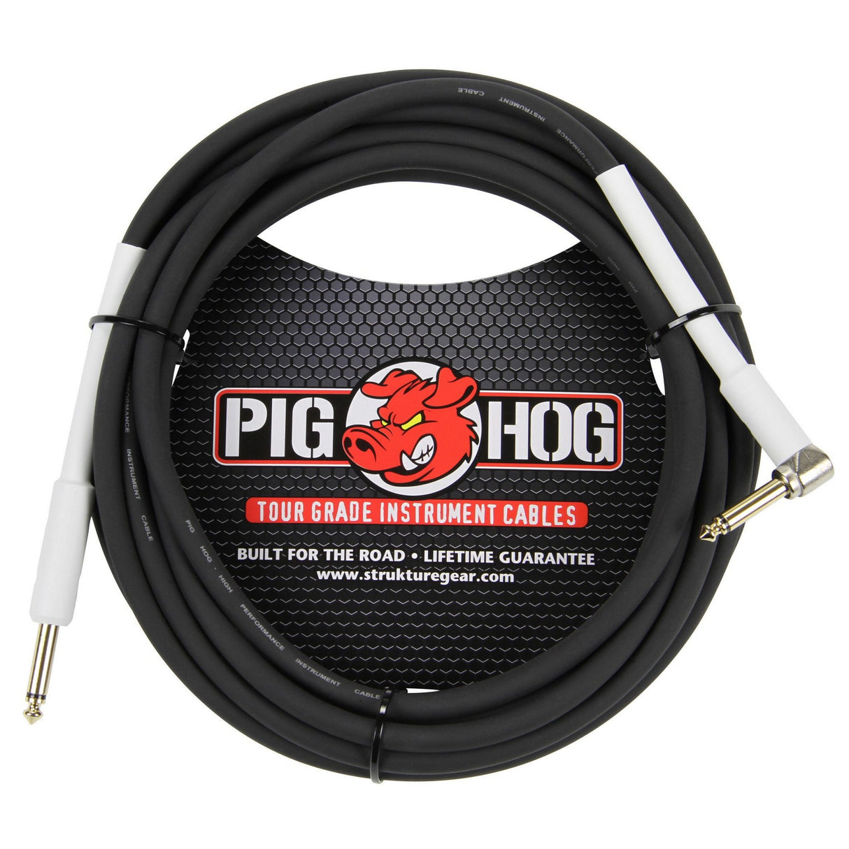 Pig Hog PH186R 18.5ft 1/4-Inch to 1/4-Inch Right Angle 8mm Instrument Cable