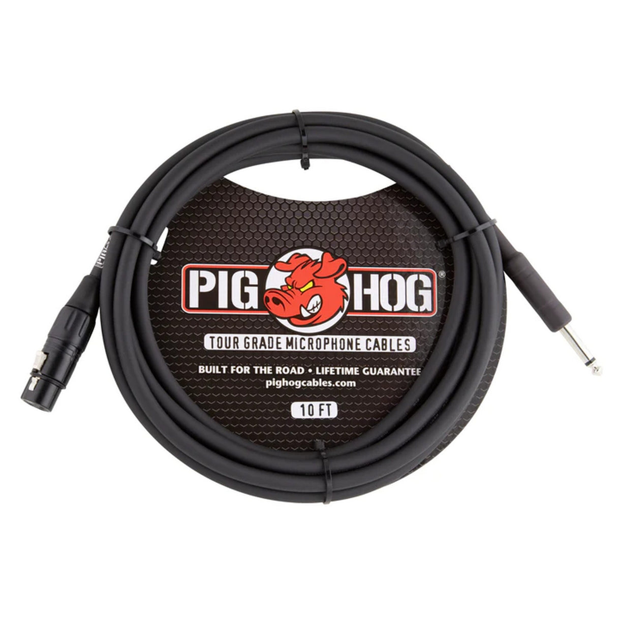 Pig Hog PHM10Z 8mm HiZ XLR female to 1/4 Male Microphone Cable, 10-Feet