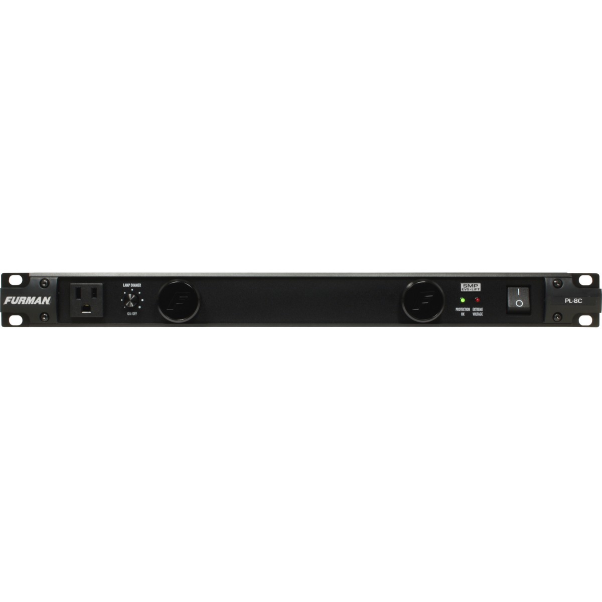 Furman PL-8C | 15A Advanced Power Conditioner Lights with SMP and Voltmeter 9 Outlets 1RU 10 Feet Cord