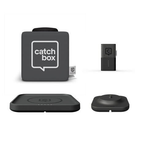 Catchbox Plus Throwable Microphone System with 1 Cube, 1 Clip, 1 Wireless Charger, and 1 Dock