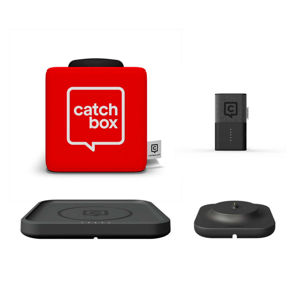 Catchbox Plus Throwable Microphone System with 1 Cube, 1 Clip, 1 Hub Receiver, 1 Wireless Charger, and 1 Dock (Old Version)