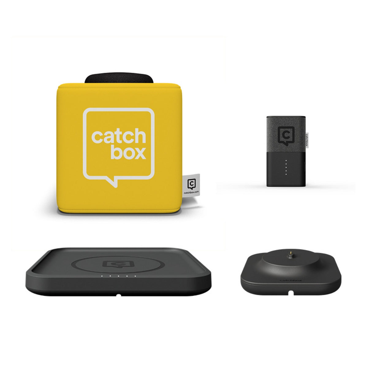 Catchbox Plus Throwable Microphone System with 1 Cube, 1 Clip, 1 Hub Receiver, 1 Wireless Charger, and 1 Dock (Old Version)