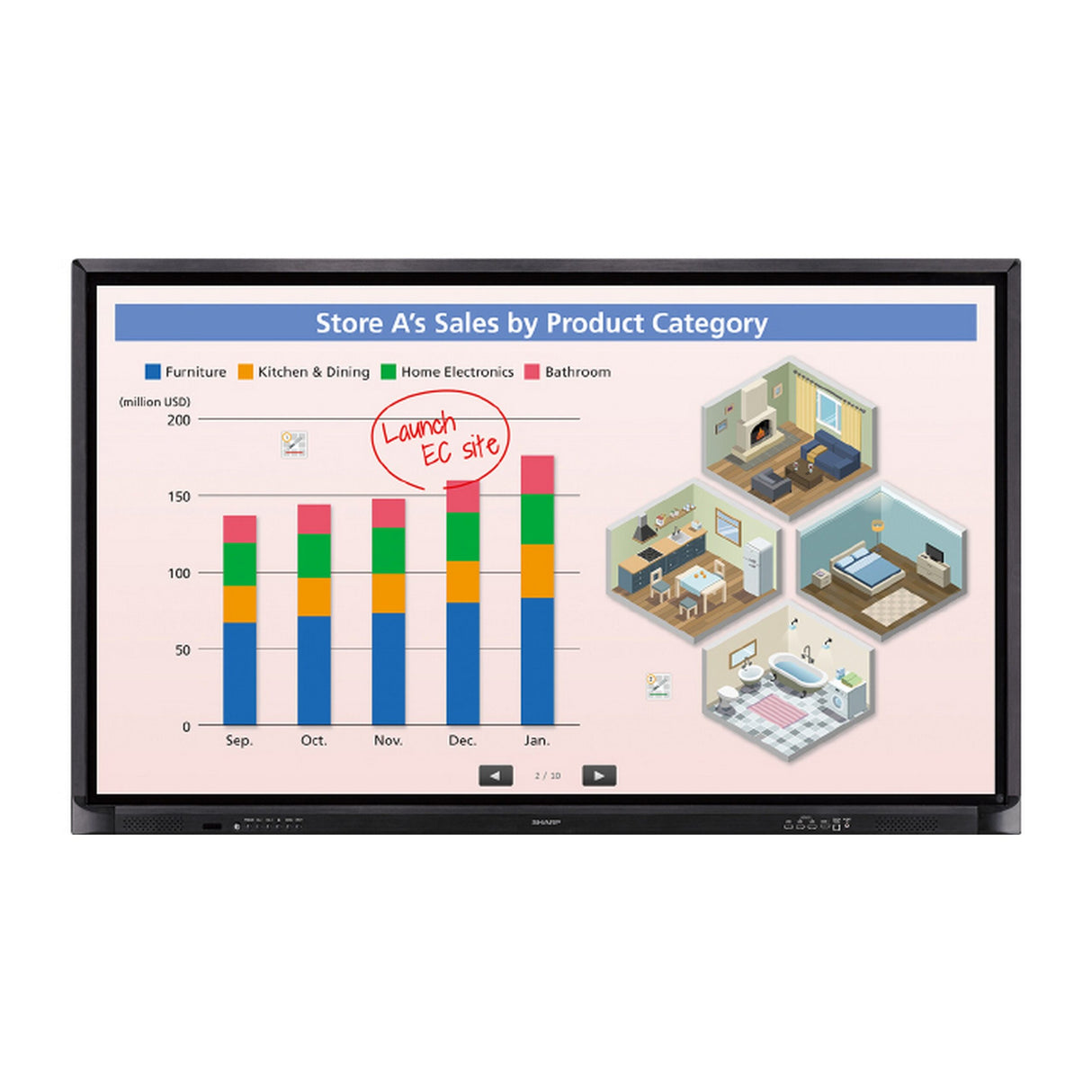 Sharp PN-CE701H 70 Inch AQUOS BOARD Interactive Display