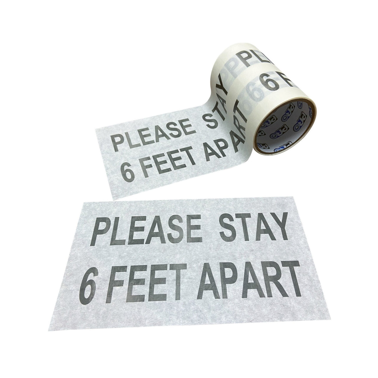 Pro Tapes PRO 4000 Please Stay 6 Feet Apart 6 x 10 Adhesive Back Social Distancing Stickers, White