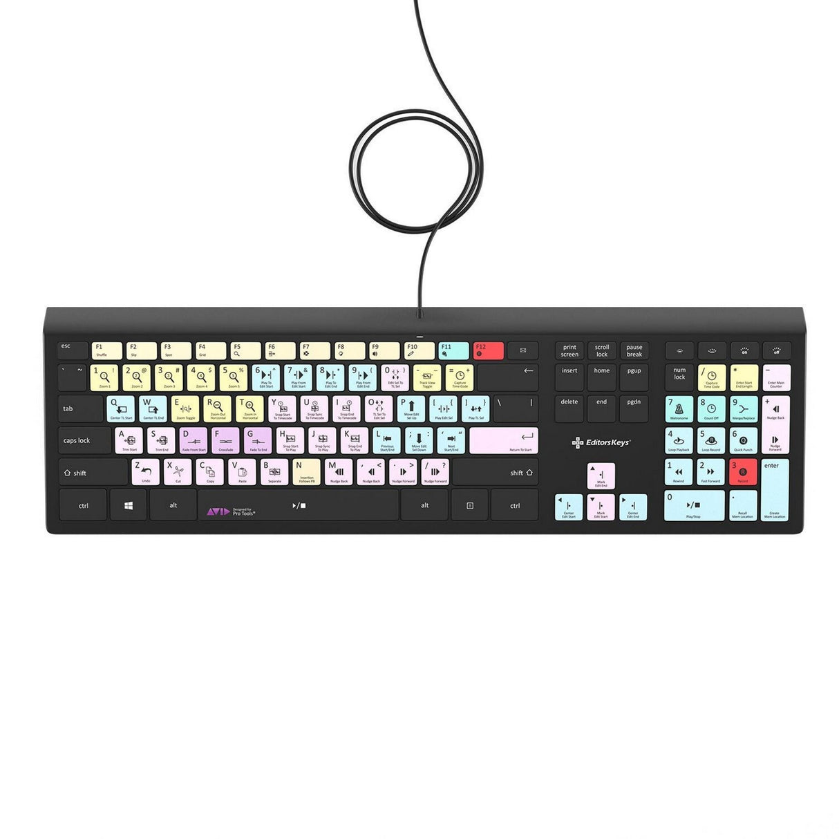 Editors Keys PROT-BL-WIN-US Pro Tools Backlit Keyboard for Windows, US