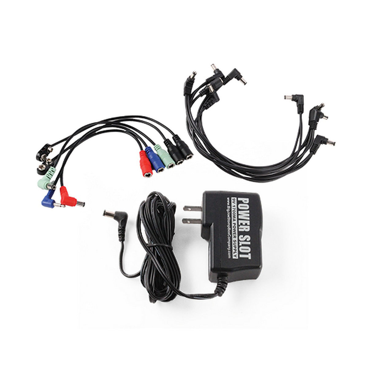 Big Joe Stomp Box Company Power Slot Bonus Pack PS-201 | Single Power Outlet 9v Adaptor 8 Plug Chain Cable