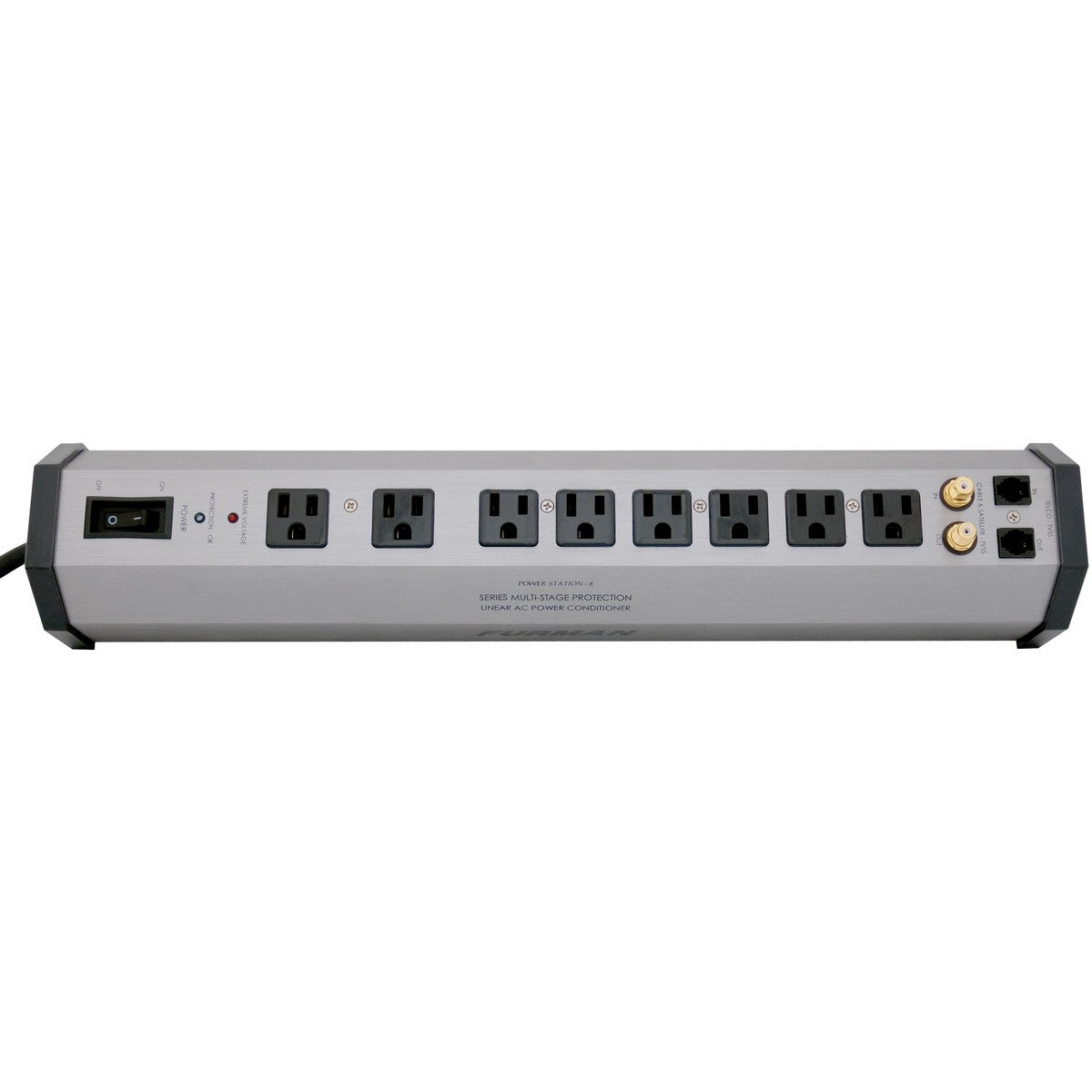 Furman PST-8 | 15A Advanced AC Strip 8 Outlets with SMP and EVS 15A 8 Feet Cord exceeds UL1449 Standard