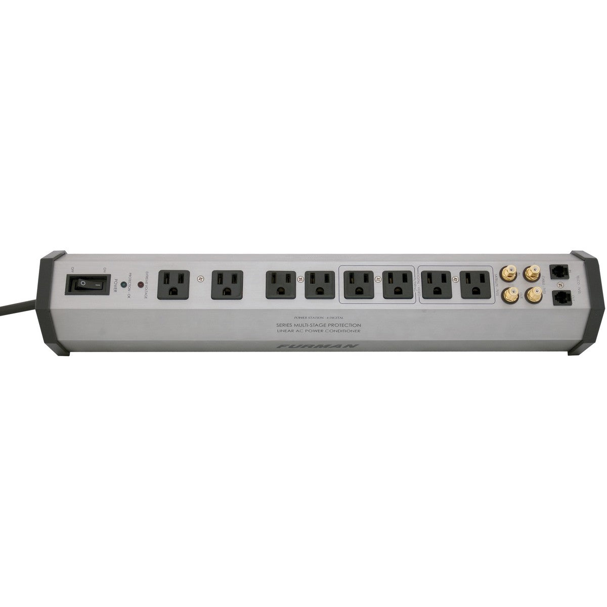 Furman PST-8 DIG | 15A Advanced AC Strip 8 Outlets with SMP and EVS-2 Filtered Banks 15A 8 Feet Cord exceeds UL1449