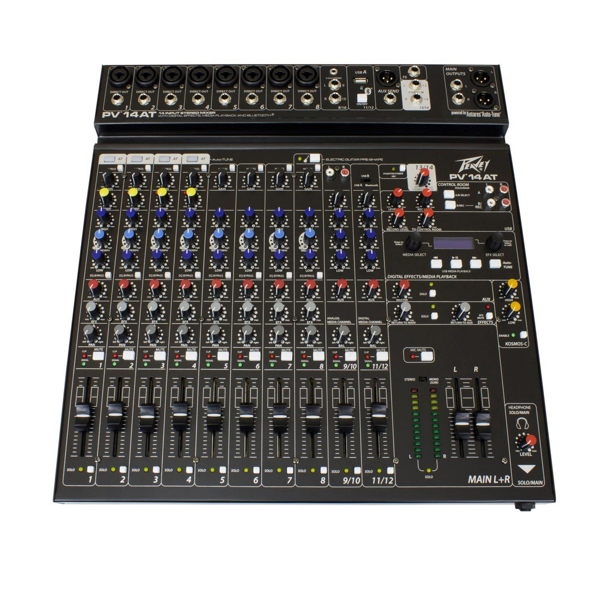 Peavey PV 14AT Compact 14 Channel Mixer with Bluetooth and Antares Auto-Tune