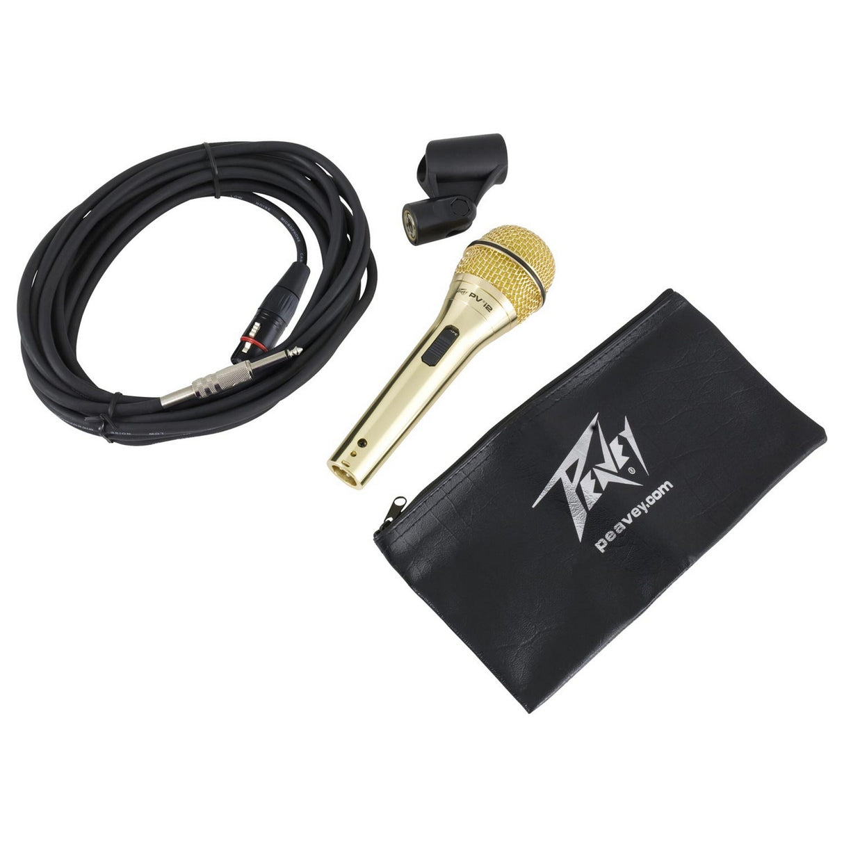 Peavey PV i2 Gold Cardioid Unidirectional Dynamic Vocal Microphone with 1/4 Inch Cable