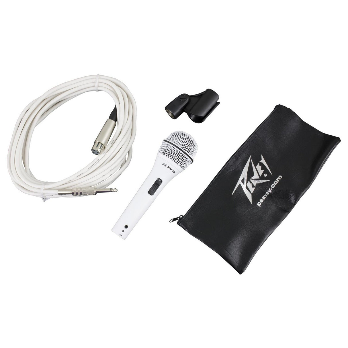 Peavey PV i2 White Cardioid Unidirectional Dynamic Vocal Microphone with 1/4 Inch Cable