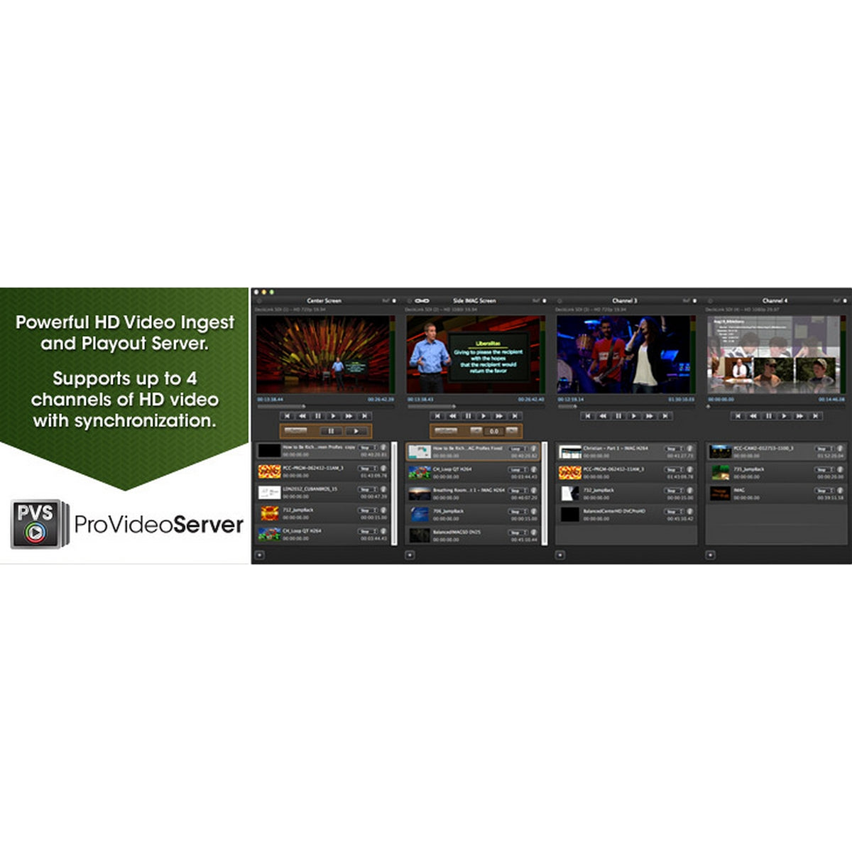 Renewed Vision ProVideoServer Single Channel | ProVideoSync Broadcast Quality Dual Channel Video Player, Download Only