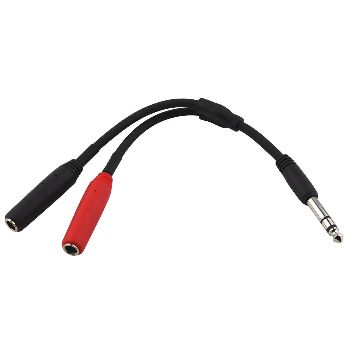 Pig Hog PY-S214F 6-Inch Y Cable, Stereo 1/4-Inch (M)-Dual Mono 1/4-Inch (F)