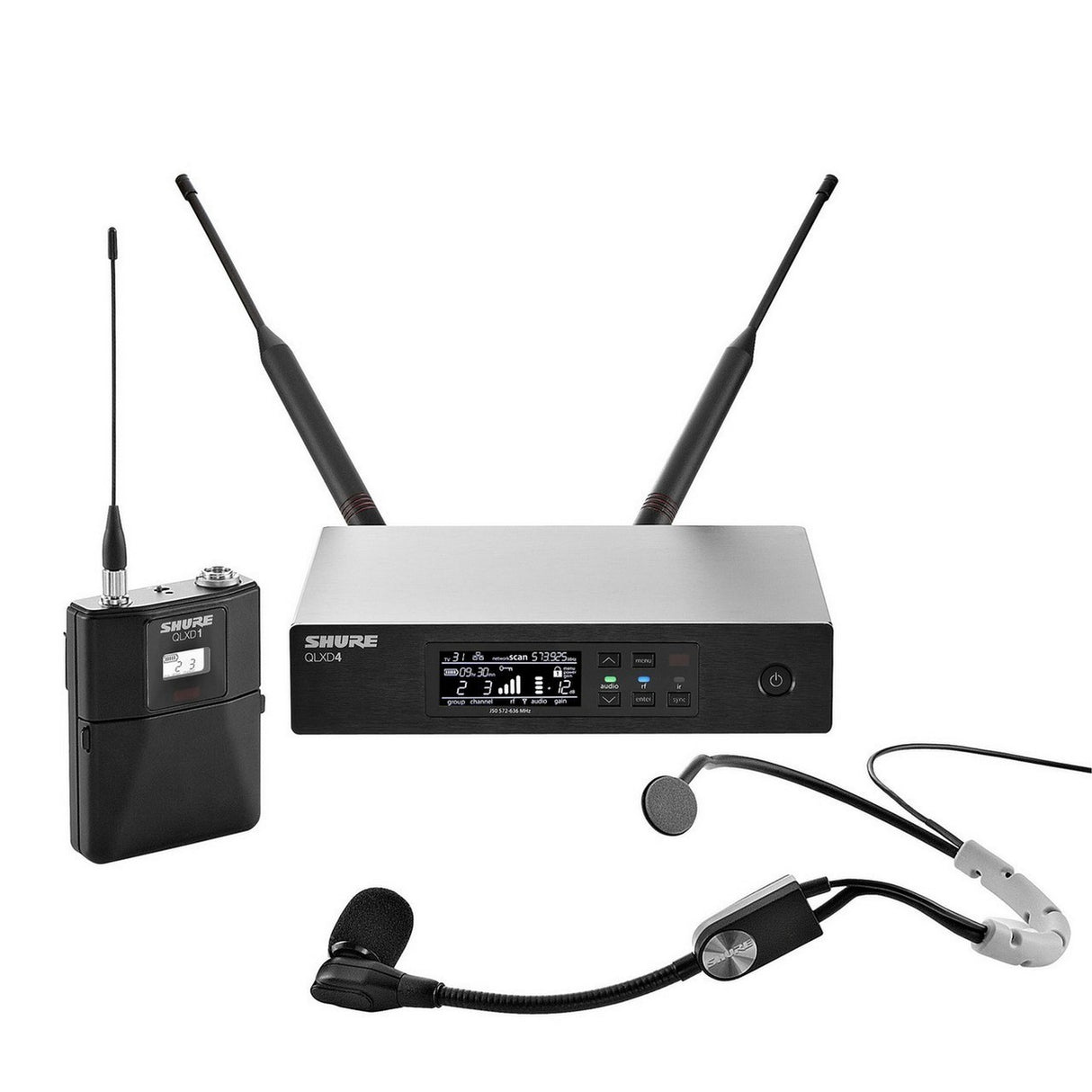 Shure QLXD14/SM35 Wireless Headworn Microphone System, J50A 572 - 608, 614 - 616 MHz