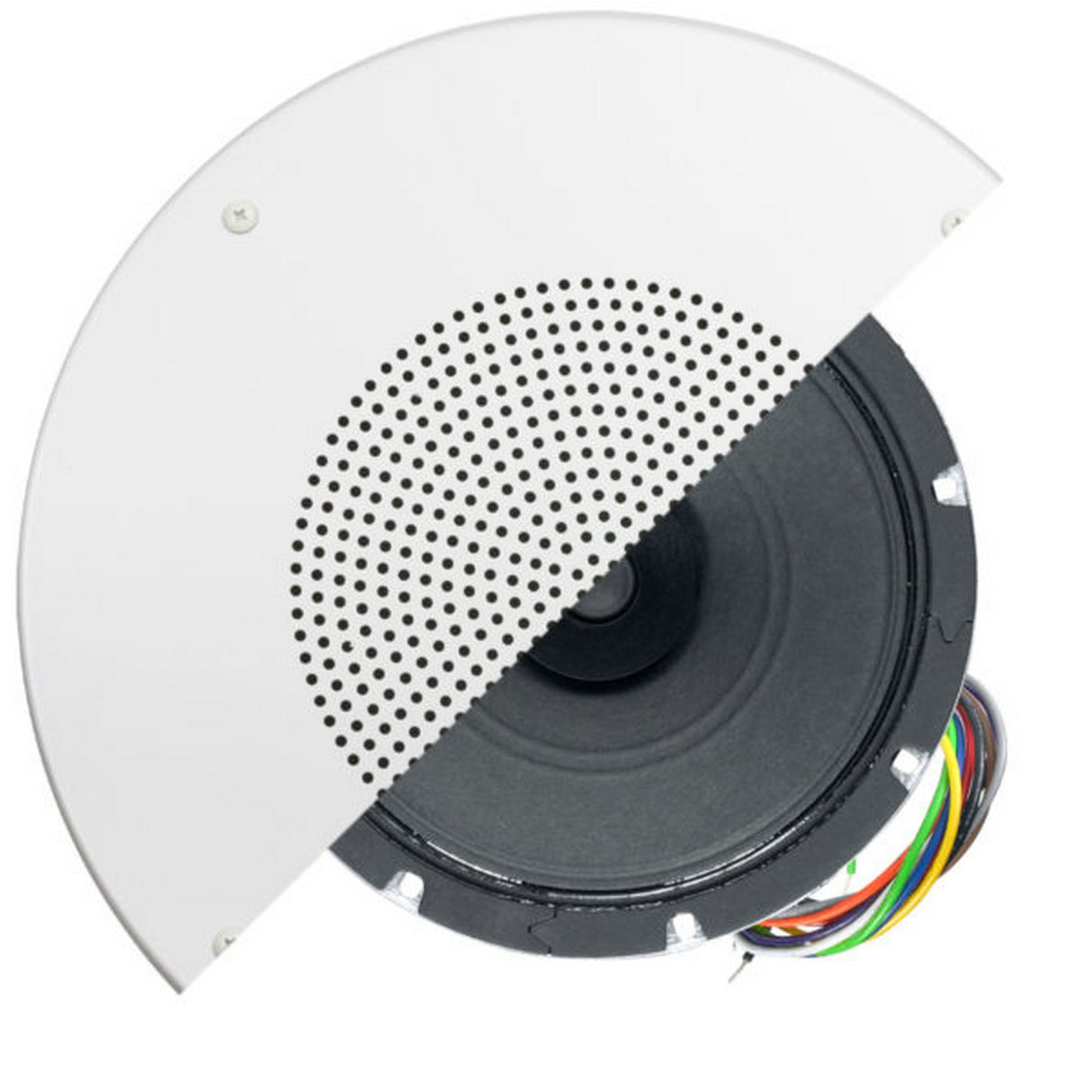 Lowell R1810-72 8 Inch 15W Dual Cone Speaker, 5W Transformer, Grille, White