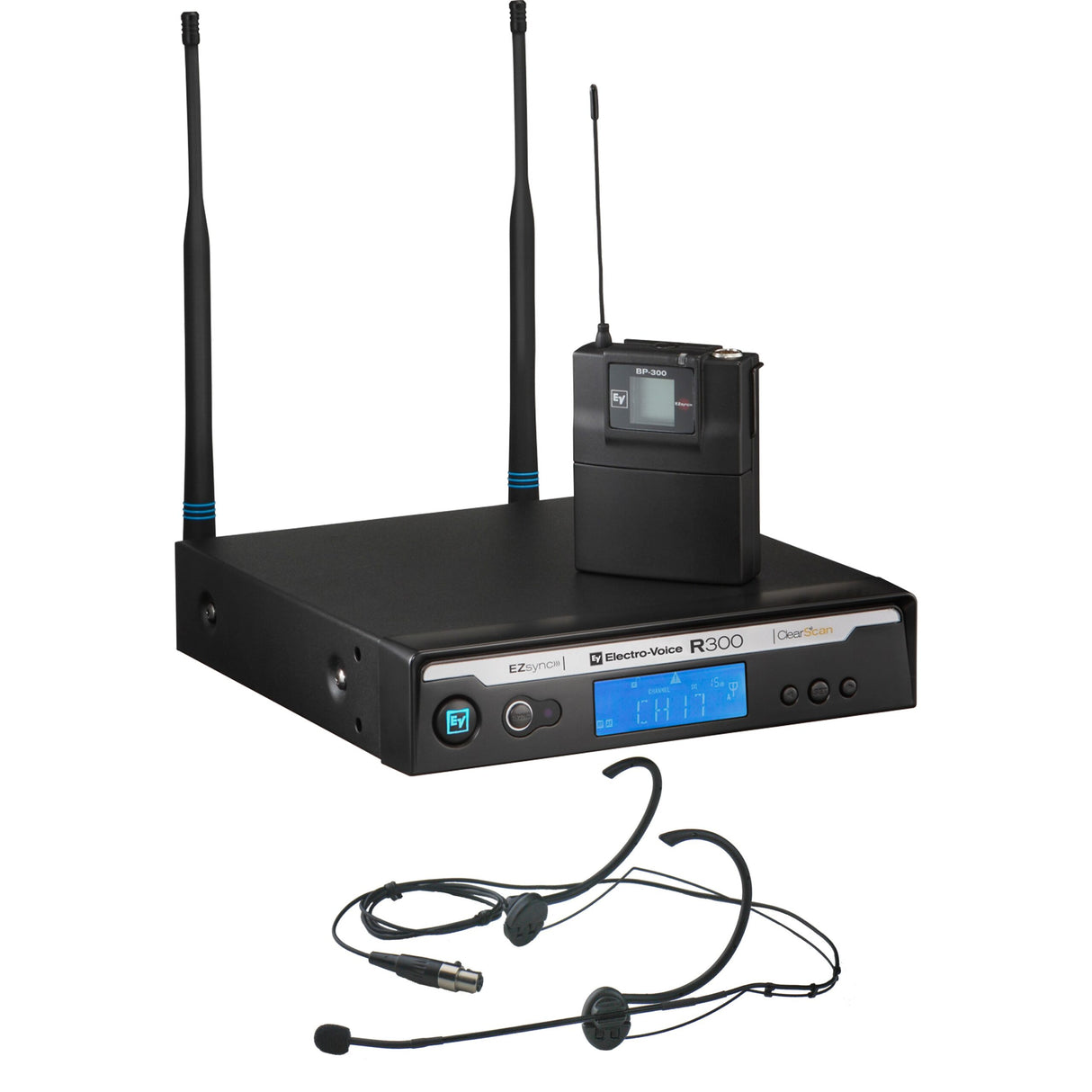 Electro-Voice R300-E Head Worn Wireless Microphone System with HM3 Omnidirectional Microphone, C Band