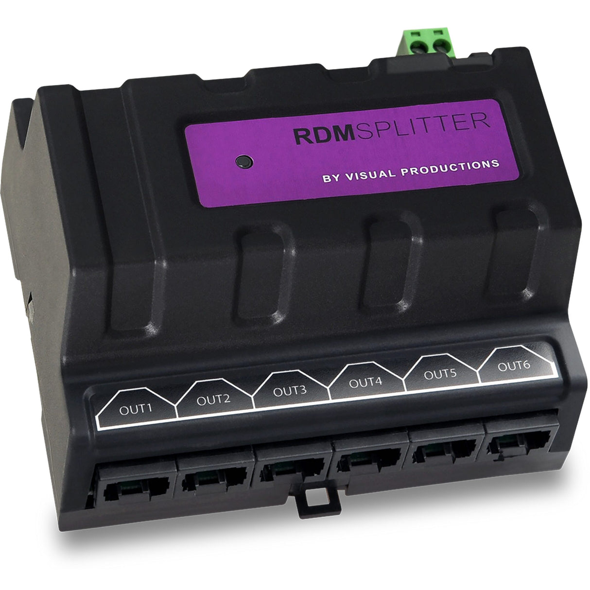Visual Productions RDM Splitter DIN Rail Mounted DMX+RDM Splitter/Booster, RJ-45
