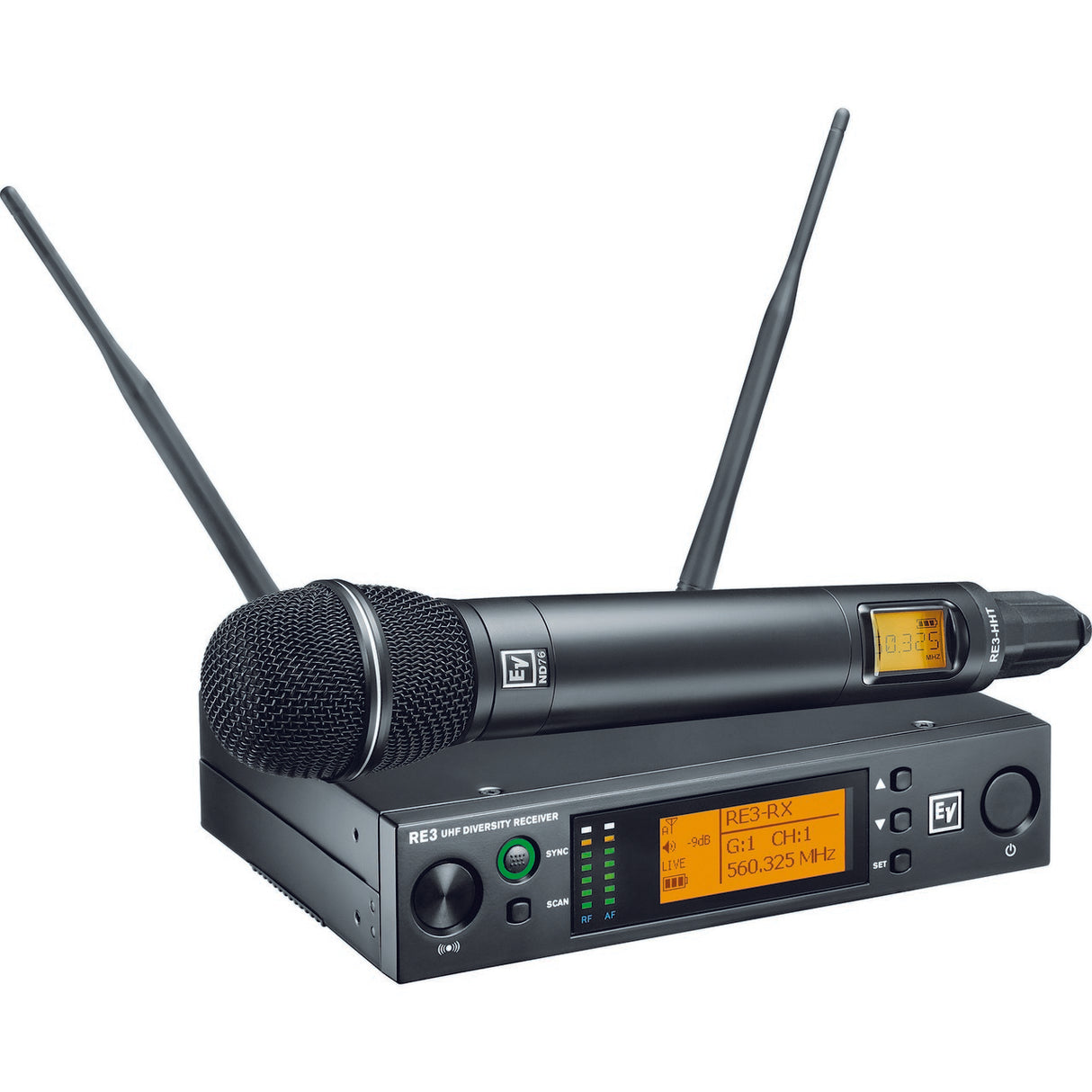 Electro-Voice RE3-ND76 Wireless Handheld System with ND76 Head, 5H 560-596MHz